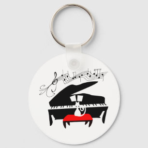 Porte-clés Chat et piano