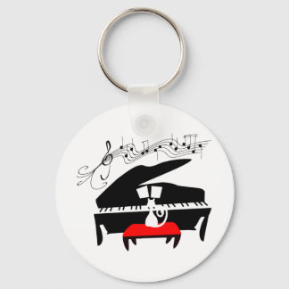 Porte-clés Chat et piano