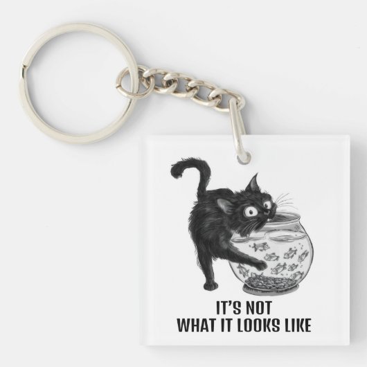 Porte-clés Chat et poisson (Devant)