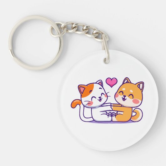 Porte-clés Chat et Shiba Inu (Devant)