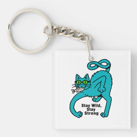 Porte-clés Chat Expressif Excentrique (Devant)