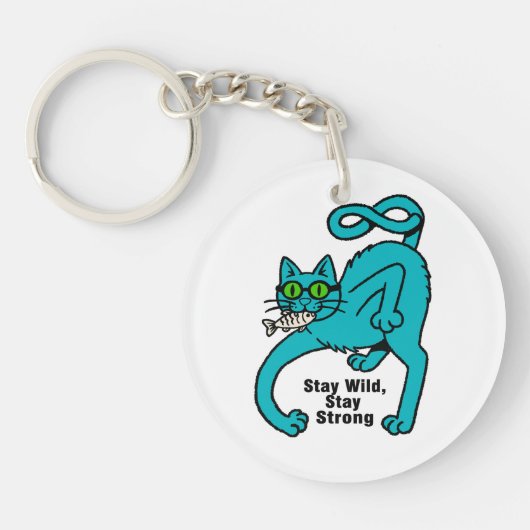 Porte-clés Chat Expressif Excentrique (Devant)