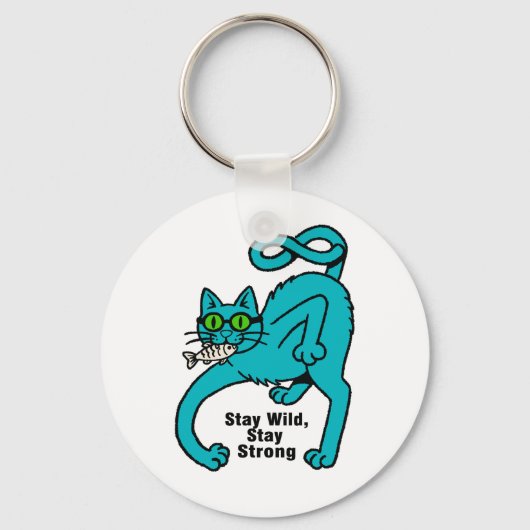 Porte-clés Chat Expressif Excentrique (Recto)