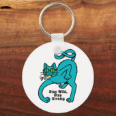 Porte-clés Chat Expressif Excentrique (Recto)