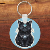 Porte-clés Chat Galaxie Mystique (Recto)