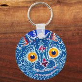 Porte-clés Chat gothique bleu (Recto)