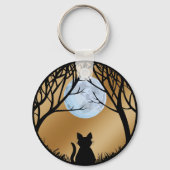 Porte-clés chat gras Cadeaux chat noir Porte-clés (Recto)