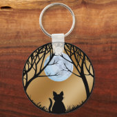 Porte-clés chat gras Cadeaux chat noir Porte-clés (Recto)