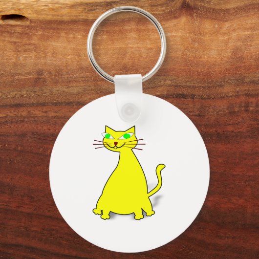 Porte-clés Chat gras jaune (Recto)