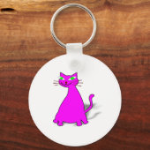 Porte-clés Chat gras rose (Recto)