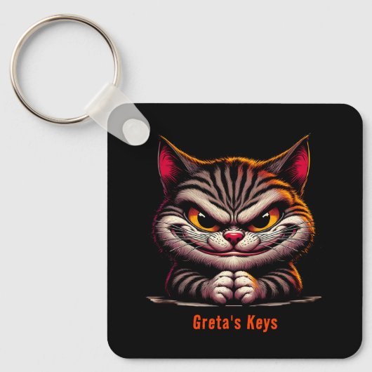 Porte-clés Chat Grimacing (Recto)