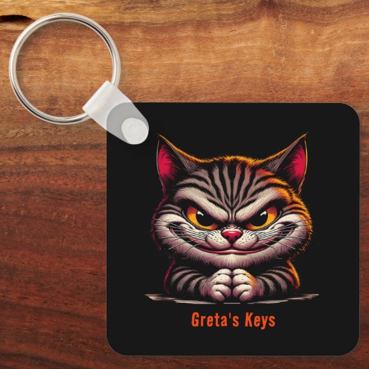 Porte-clés Chat Grimacing (Recto)