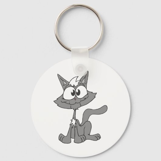 Porte-clés Chat gris (Recto)