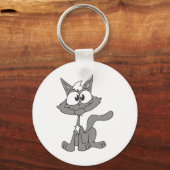 Porte-clés Chat gris (Recto)