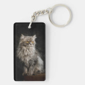 Porte-clés Chat gris duveteux  (Dos)