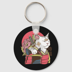 Porte-clés Chat guerrier samouraï