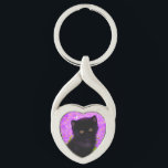 Porte-clés Chat Gustav Klimt<br><div class="desc">Porte - clé avec un chat Gustav Klimt ! Ce chaton moelleux se trouve dans un champ vert de fleurs violettes. Un cadeau parfait pour les amateurs d'art amoureux des chats et autrichiens !</div>