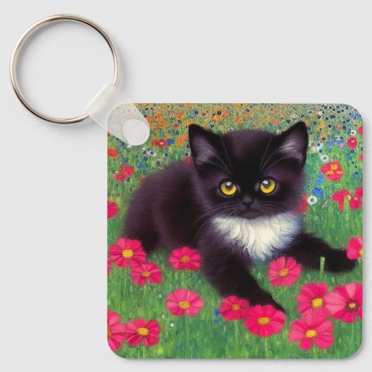 Porte-clés Chat Gustav Klimt Tuxedo (Recto)