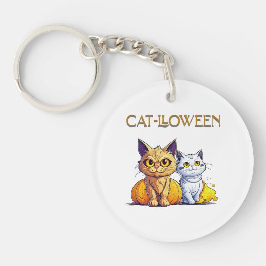 Porte-clés Chat Halloween  (Devant)