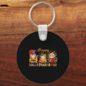 Porte-clés Chat Halloween Noël Joyeux Hallothanksmans Merci (Recto)