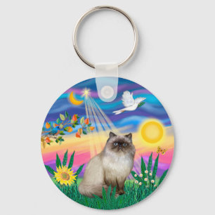 Porte-clés Chat Himalayen pointe chocolat - Crépuscule