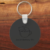 Porte-clés Chat Introverti Batterie Sociale Zéro Avant Cervea (Recto)
