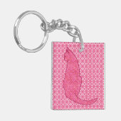Porte-clés Chat Japonais - Batik Rose Fuchsia (Devant gauche)