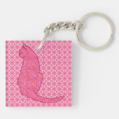 Porte-clés Chat Japonais - Batik Rose Fuchsia (Dos)