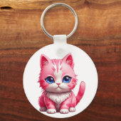 Porte-clés Chat Kitty Rose Cute (Verso)