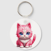 Porte-clés Chat Kitty Rose Cute (Verso)