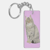 Porte-clés Chat Longhair Tabby (Devant gauche)