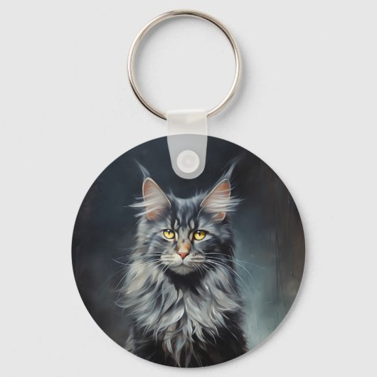 Porte-clés chat Maine Coon (Recto)