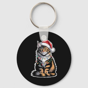 Porte-clés Chat Maine Coon Noël Xmas Chatons Amateur de Chats