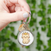 Porte-clés Chat majestueux avec couronne (main)