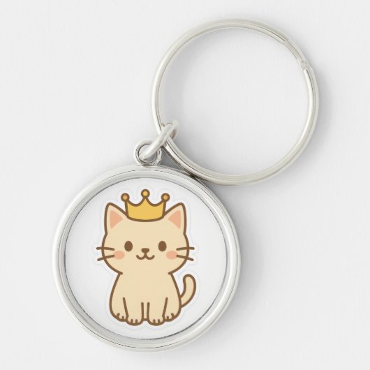 Porte-clés Chat majestueux avec couronne (Devant)
