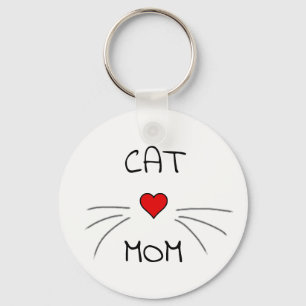 Porte-clés Chat Maman Coeur et Whiskers