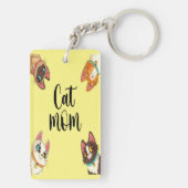 Porte-clés Chat maman jaune (Dos)
