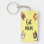 Porte-clés Chat maman jaune (Devant)