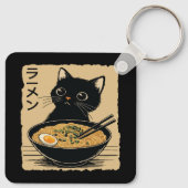 Porte-clés Chat mangeant des ramen (Dos)