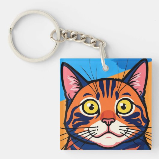 Porte-clés Chat, Maquereau, Chat domestique (Devant)
