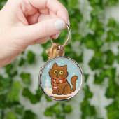 Porte-clés Chat Mignon avec Écharpe (Main)