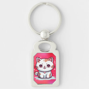 Porte-clés Chat Mignon de Style Kawaii Clipart