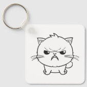 Porte-clés Chat mignon en colère qui baisait. (Recto)