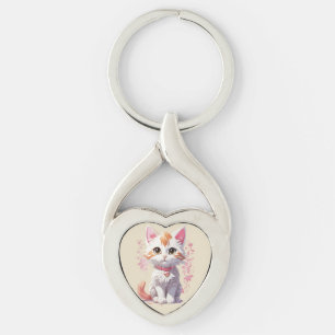 Porte-clés Chat Mignon Kawaii aux Grands Yeux