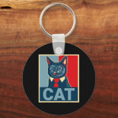 Porte-clés Chat Mignon Kitty Drôle Républicain Démocrate Styl (Recto)