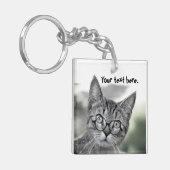 Porte-clés chat mignon surpris avec lunettes (Devant gauche)