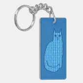 Porte-clés Chat moderne du milieu du siècle, Cobalt et Bleu c (Devant gauche)