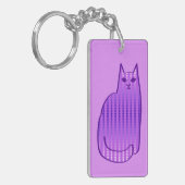 Porte-clés Chat moderne du milieu du siècle, orchidée et viol (Devant gauche)