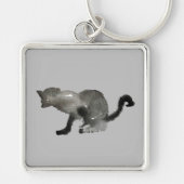 Porte-clés Chat monochrome couleur noir (Devant)