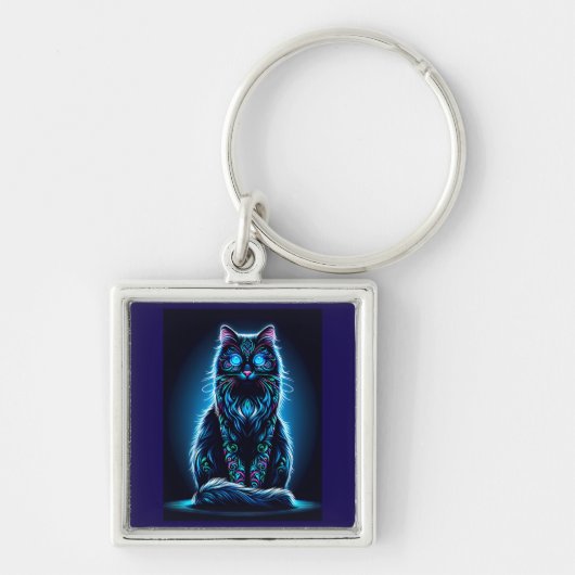 Porte-clés Chat néon fond vif-97948 (Devant)